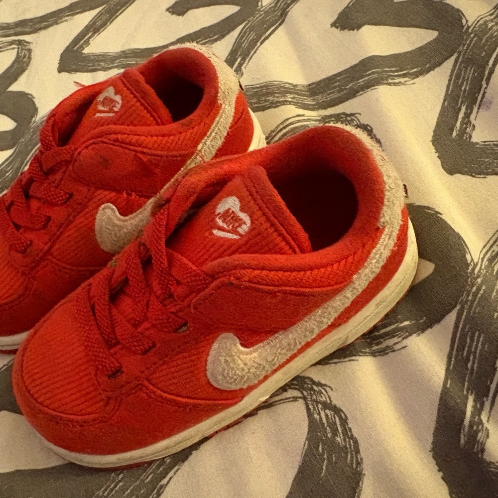 Nike Red and White Sneakers Classic Design